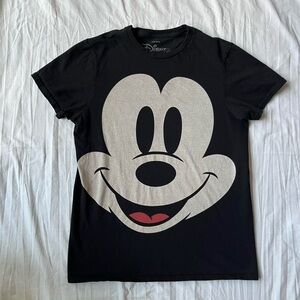 Disney Black Tee with Mickey Mouse Face